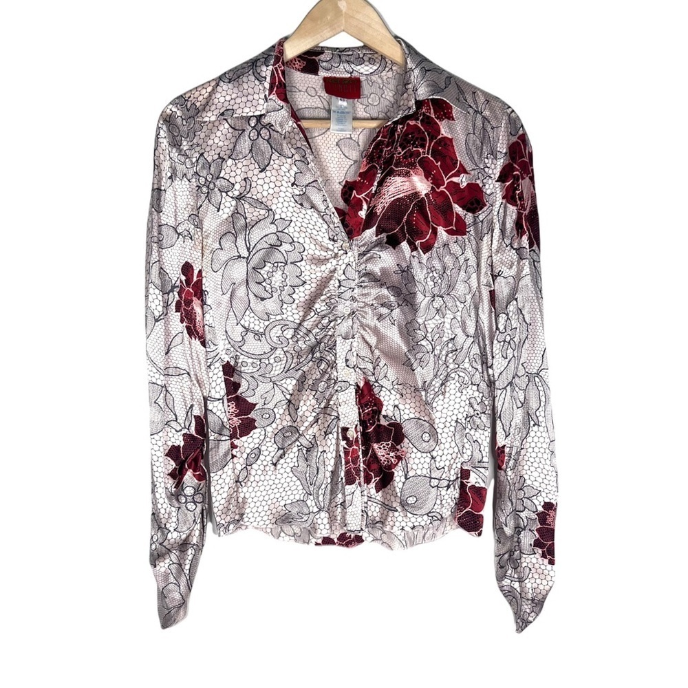 Kenzo Jungle vntg | floral silk button down blouse top